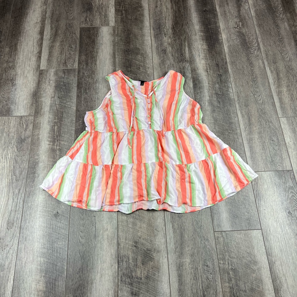Torrid Peach‎ Stripe Tank Top